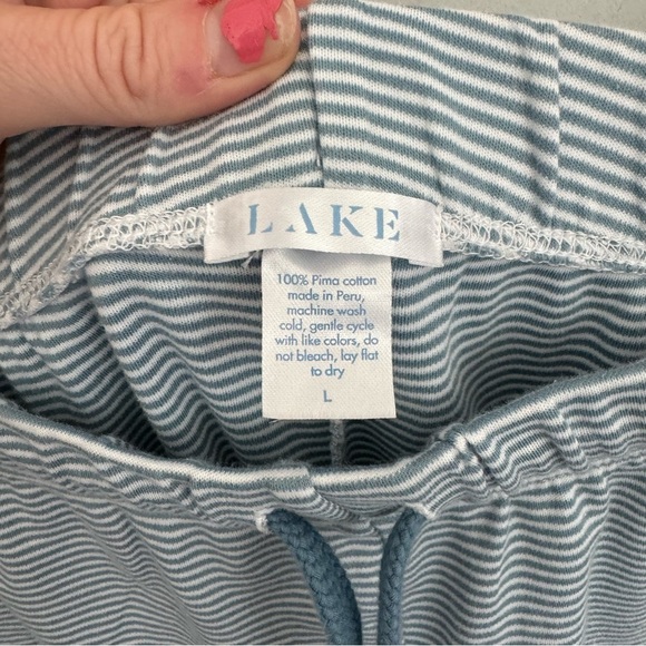Lake Men’s Pima Sleep Pants Light Blue Stripe Size Large - Picture 5 of 6